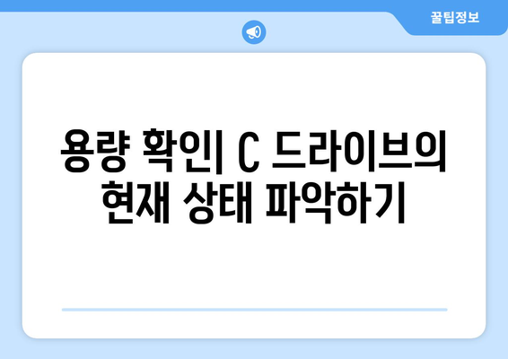 C 드라이브 용량 정리 확인 및 부족 해결 방법