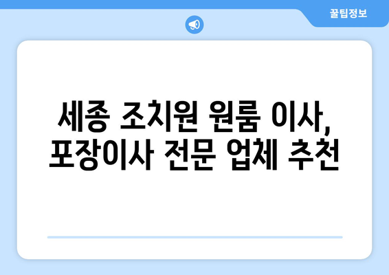 세종특별자치시 세종시 조치원읍 이삿짐센터 원룸이사 포장이사 이사비용 견적