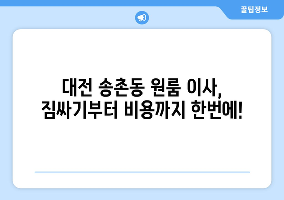 대전광역시 대덕구 송촌동 이삿짐센터 원룸이사 포장이사 이사비용 견적